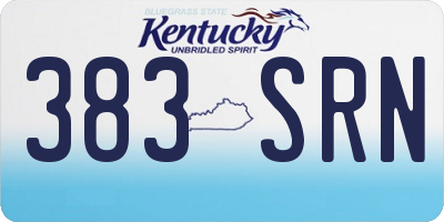 KY license plate 383SRN
