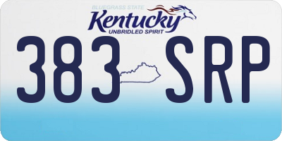 KY license plate 383SRP