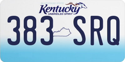 KY license plate 383SRQ