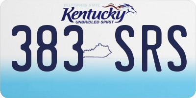 KY license plate 383SRS