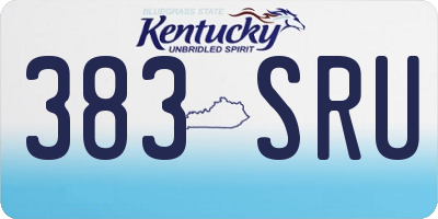 KY license plate 383SRU