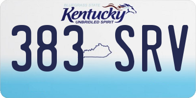 KY license plate 383SRV