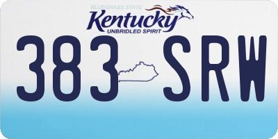 KY license plate 383SRW