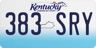 KY license plate 383SRY