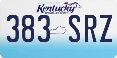 KY license plate 383SRZ