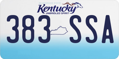 KY license plate 383SSA