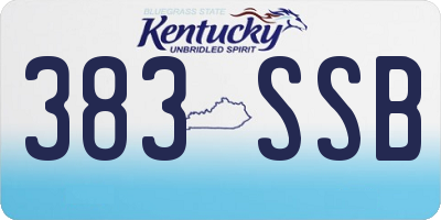 KY license plate 383SSB