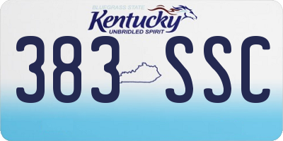 KY license plate 383SSC