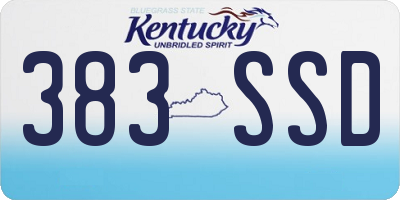 KY license plate 383SSD