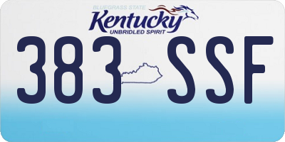 KY license plate 383SSF