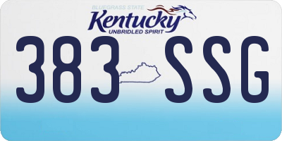 KY license plate 383SSG