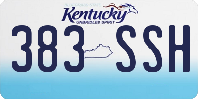 KY license plate 383SSH