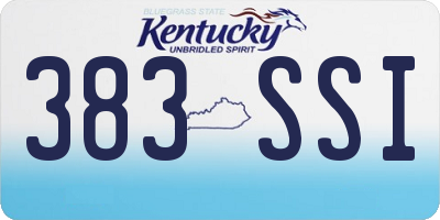 KY license plate 383SSI