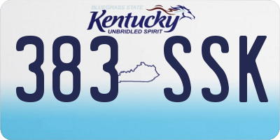KY license plate 383SSK