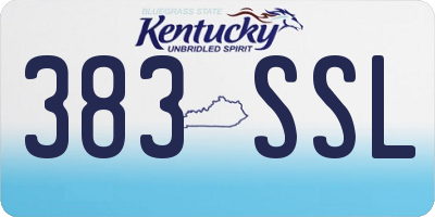 KY license plate 383SSL