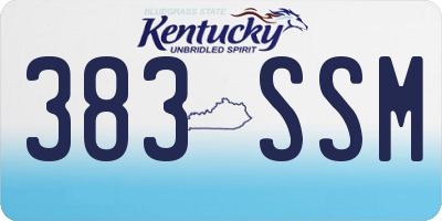 KY license plate 383SSM