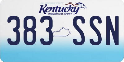 KY license plate 383SSN