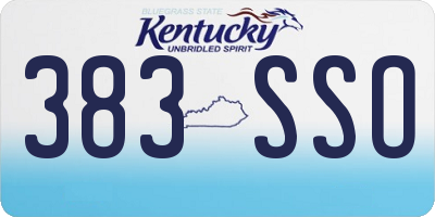 KY license plate 383SSO