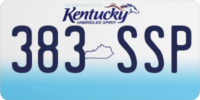 KY license plate 383SSP