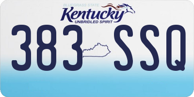KY license plate 383SSQ