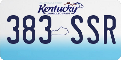 KY license plate 383SSR