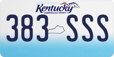 KY license plate 383SSS