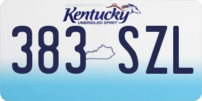 KY license plate 383SZL
