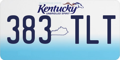 KY license plate 383TLT