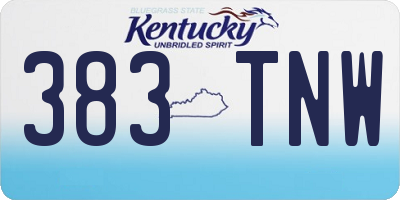 KY license plate 383TNW