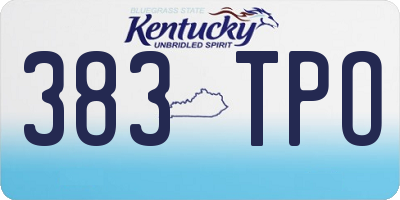 KY license plate 383TPO