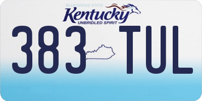 KY license plate 383TUL