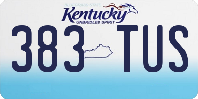 KY license plate 383TUS
