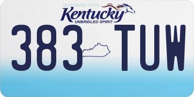 KY license plate 383TUW