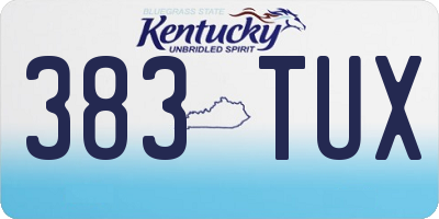 KY license plate 383TUX