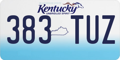 KY license plate 383TUZ