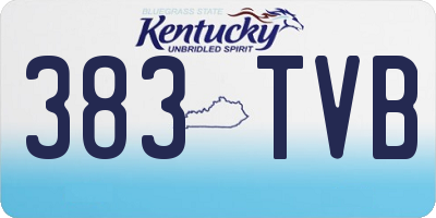 KY license plate 383TVB
