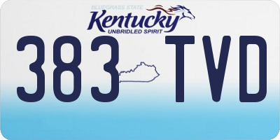 KY license plate 383TVD