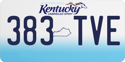 KY license plate 383TVE