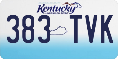 KY license plate 383TVK