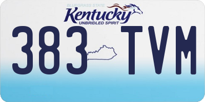 KY license plate 383TVM