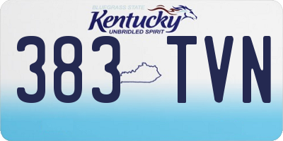 KY license plate 383TVN