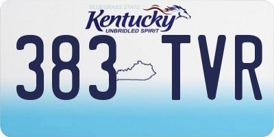KY license plate 383TVR