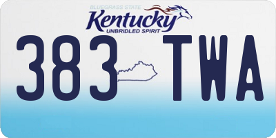 KY license plate 383TWA