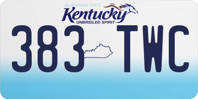 KY license plate 383TWC