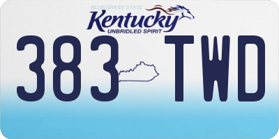 KY license plate 383TWD