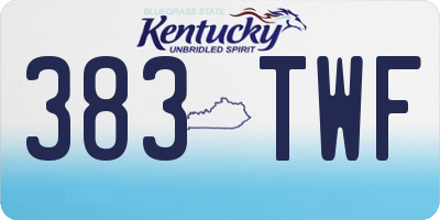 KY license plate 383TWF