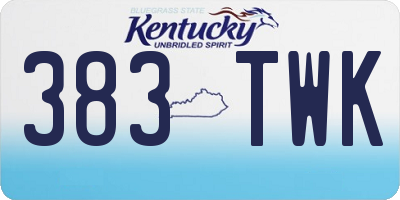 KY license plate 383TWK