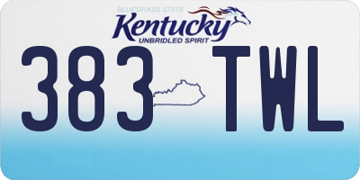 KY license plate 383TWL