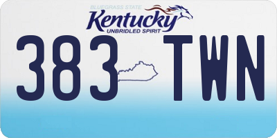 KY license plate 383TWN