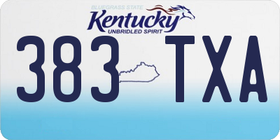 KY license plate 383TXA